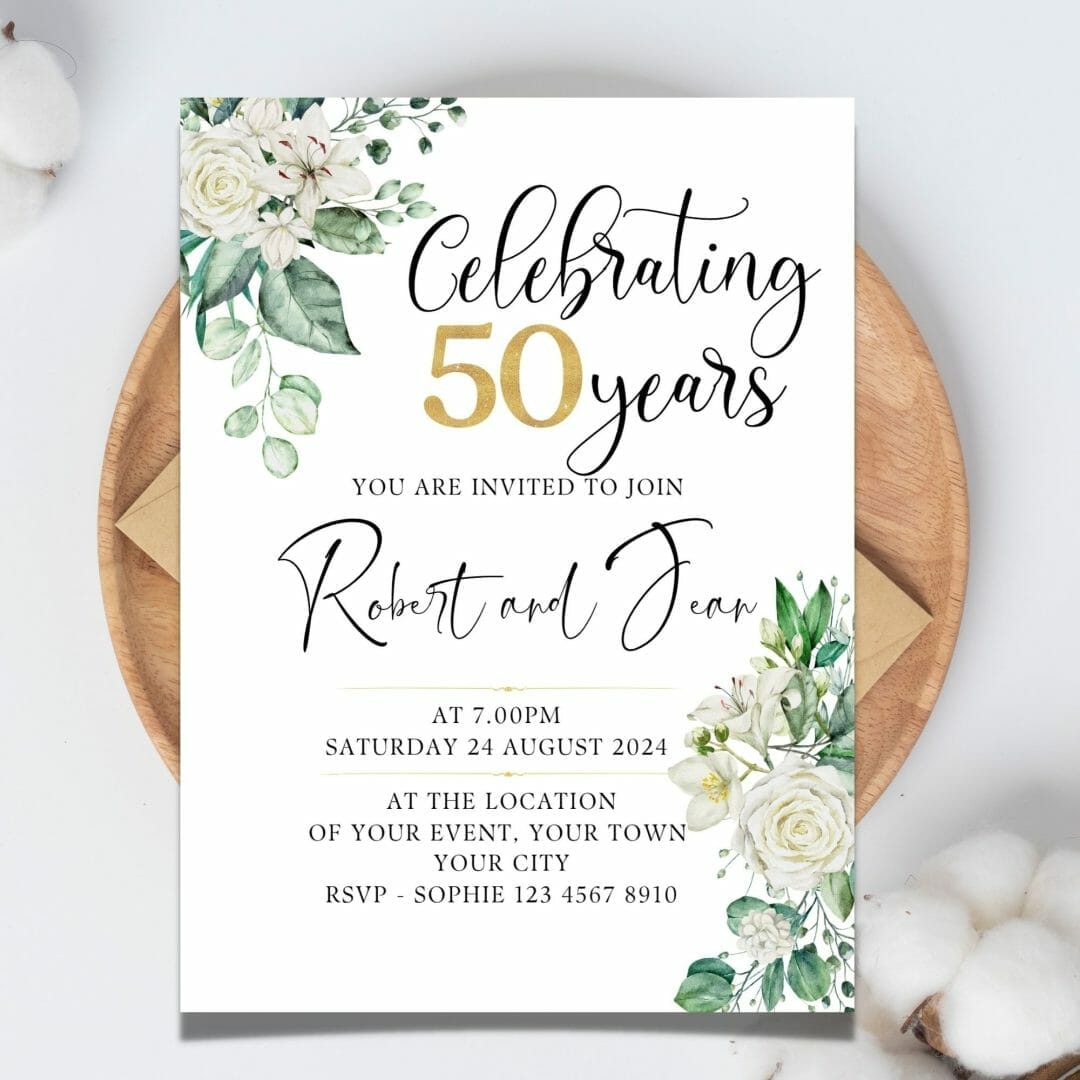 50th wedding anniversary invites discount